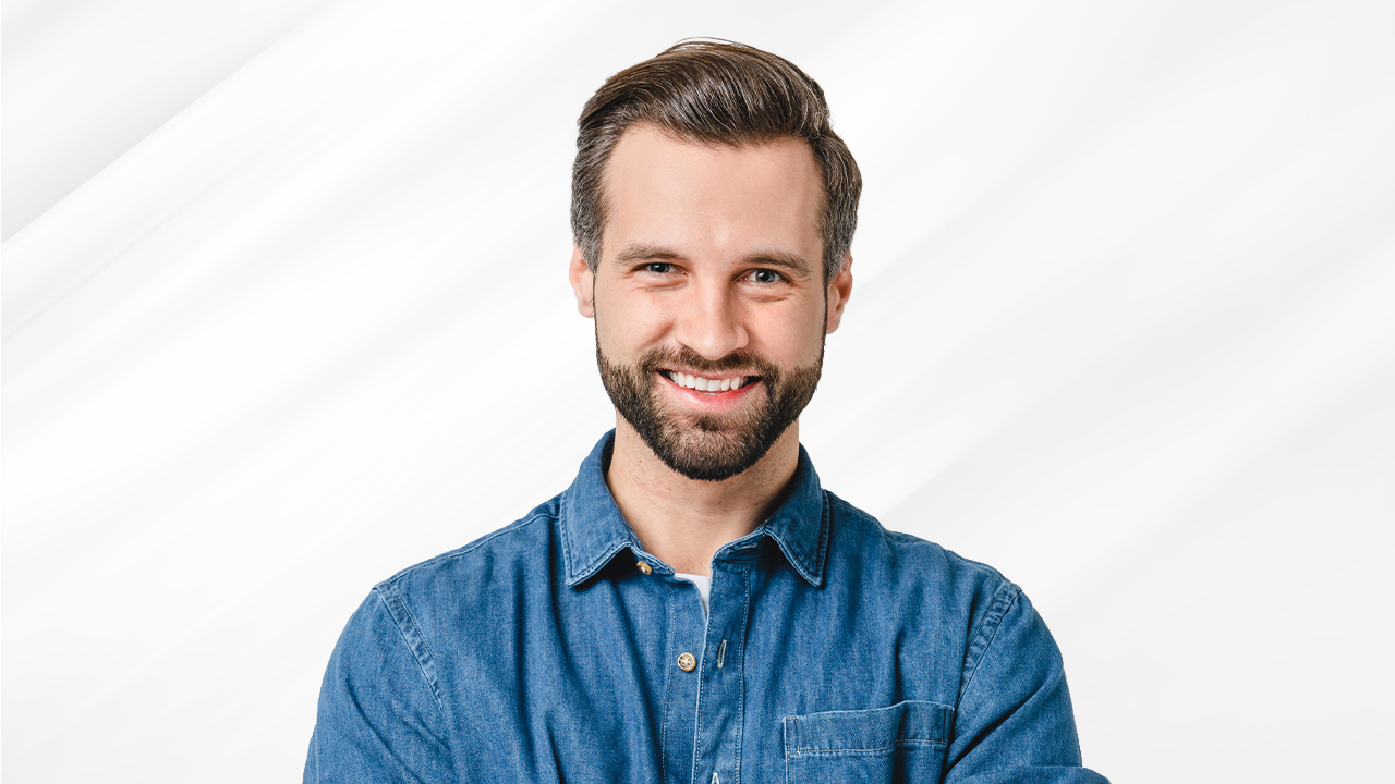 Hair transplant patient — no shave result